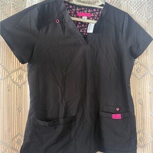 Black Betsey Johnson Women's Scrub Top